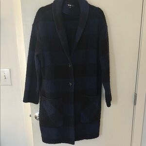 Plaid Wool-Blend Coat